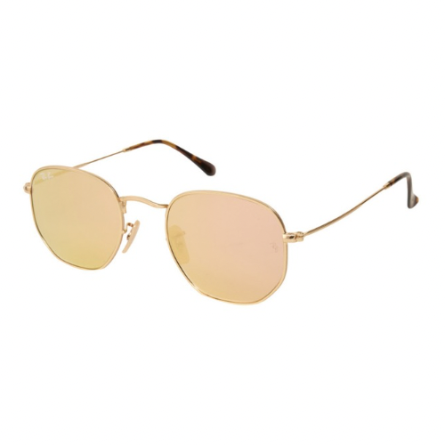 LENTES RAY BAN Rb3548n 001/z2 HEXAGONAL ROSA ESPEJO DORADO