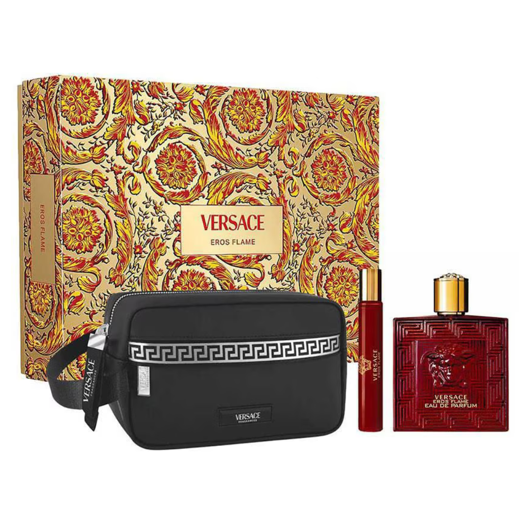 SET PERFUME VERSACE EROS FLAME 3 PIEZAS TROUSE EDP 100ML