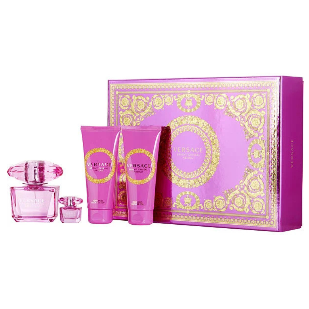 SET PERFUME VERSACE BRIGHT CRYSTAL ABSOLUTE 4 PIEZAS EDP 100ML