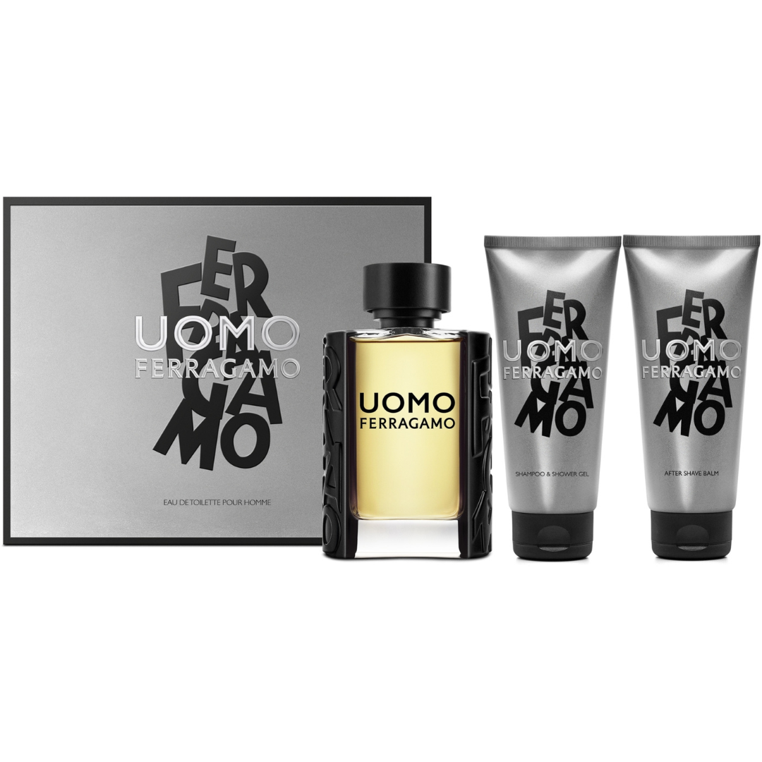 SET PERFUME SALVATORE FERRAGAMO UOMO 3 PIEZAS EDT 100ML