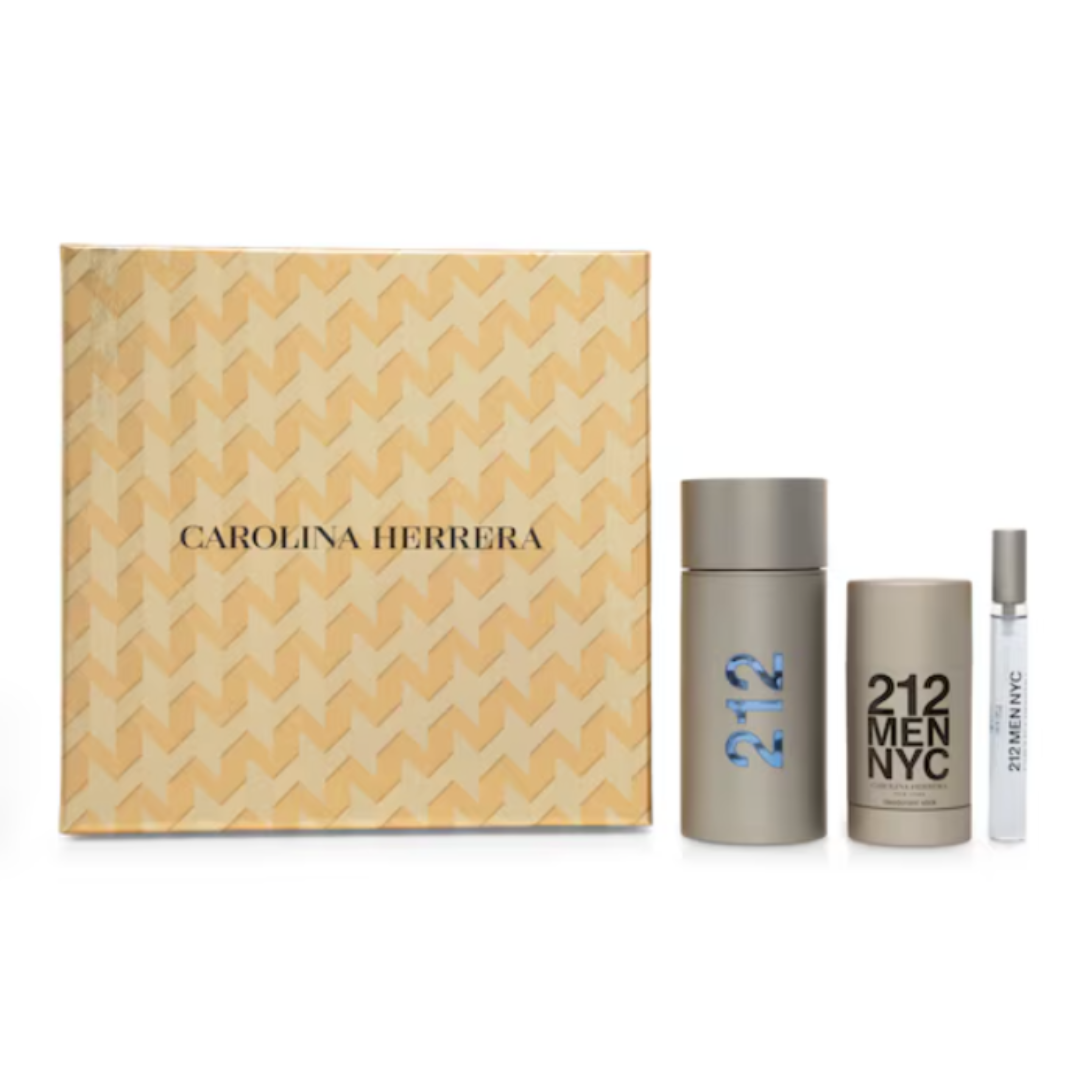 SET PERFUME CAROLINA HERRERA 212 NYC 3 PIEZAS EDT 100ML