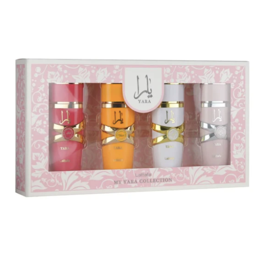 SET PERFUME LATTAFA YARA 4PIEZAS MINI 25ML