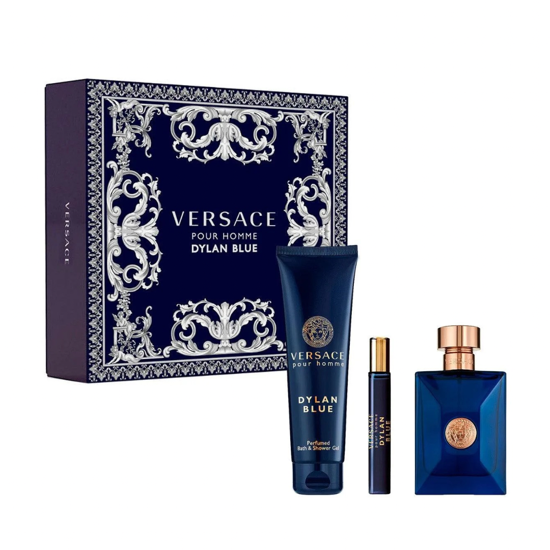 SET DE PERFUME VERSACE DYLAN BLUE 3 PIEZAS DE 100 ML