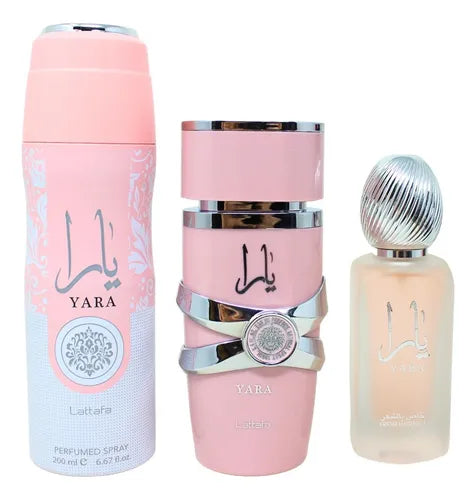 SET PERFUME LATTAFA YARA 3 PIEZAS EDP 100ML