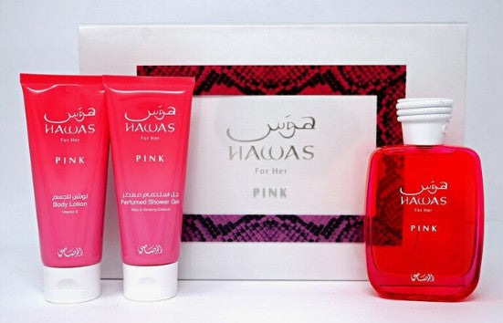SET PERFUME RASASI HAWAS PINK 3PC EDP 100ML