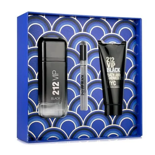SET PERFUME CAROLINA HERRERA 212 VIP BLACK 100 ML -10ML