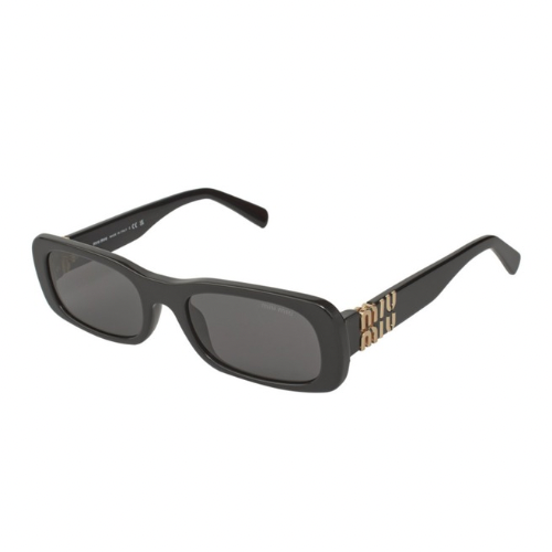 LENTES MIU MIU MU 08Z 1AB-5S0 RECTANGLE SHAPE BLACK GOLD