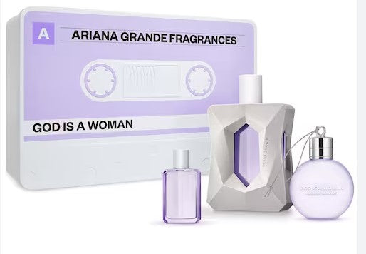 SET PERFUME ARIANA GRANDE GOD IS WOMAN FRAGANCES 3 PIEZAS EDP 100ML
