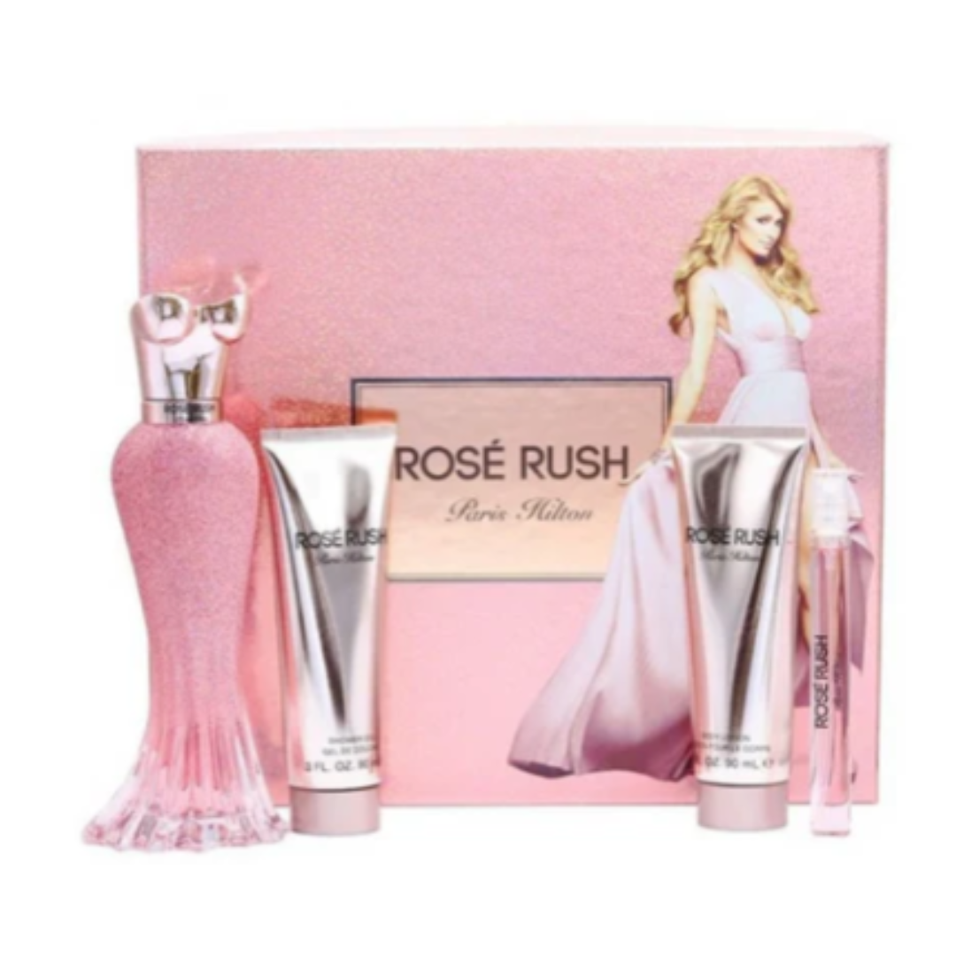 SET PERFUME PARIS HILTON ROSE RUSH 4 PIEZAS EDP 100ML