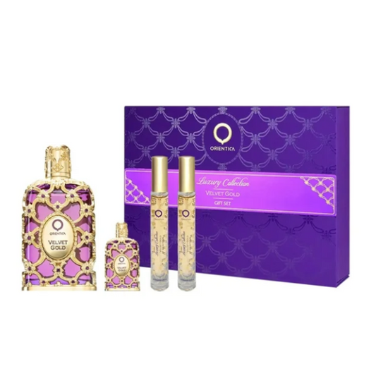 SET PERFUME ORIENTICA VELVET GOLD 4 PIEZAS EDP 80ML