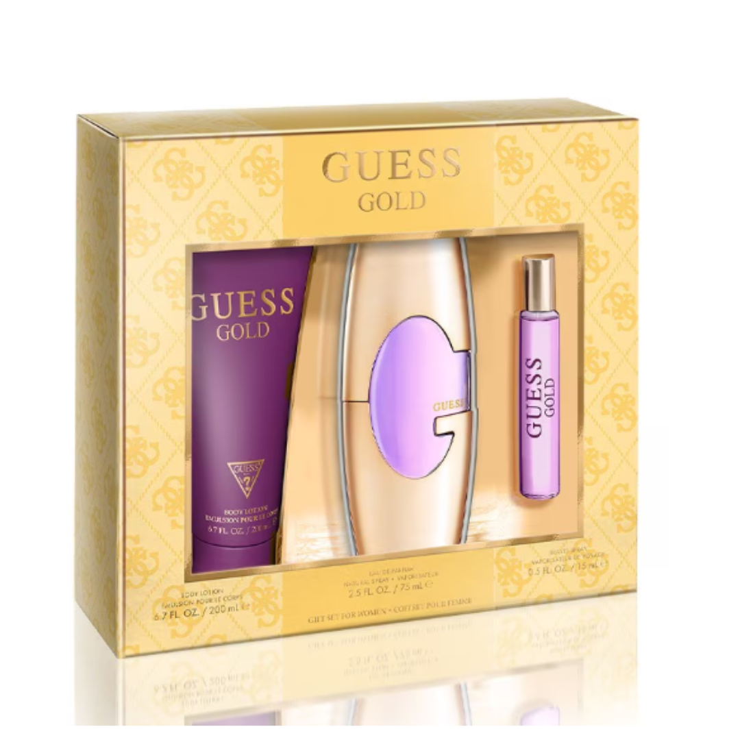 SET PERFUME GUESS GOLD 3 PIEZAS EDT 75ML