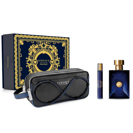 SET PERFUME VERSACE DYLAN BLUE 3 PIEZAS TROUSE EDT 100ML