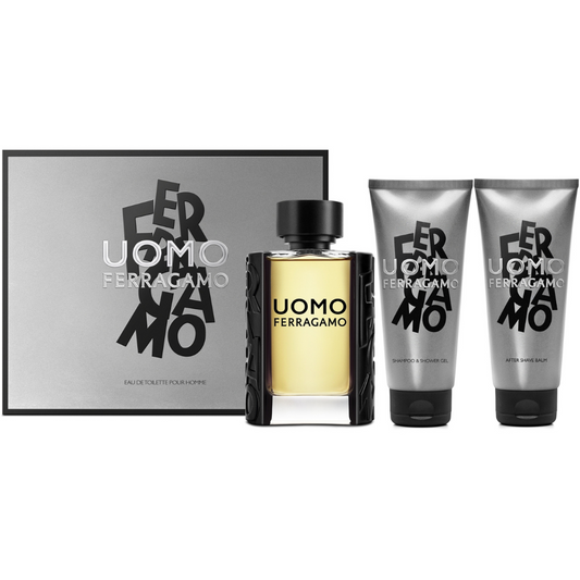 SET PERFUME SALVATORE FERRAGAMO UOMO 3 PIEZAS EDT 100ML