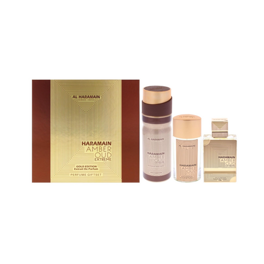 SET PERFUME AL HARAMAIN AMBER OUD GOLD EXTREME 3 PIEZAS EXTRAIT DE PARFUM 75ML
