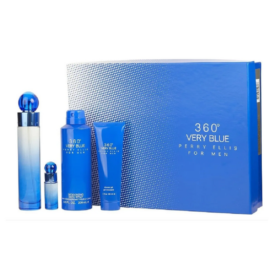 SET PERFUME PERRY ELLIS VERY BLUE 4 PIEZAS EDT 100ML