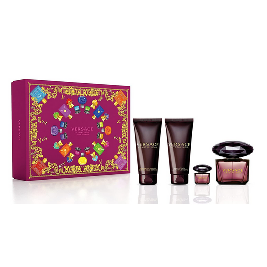 SET PERFUME VERSACE CRYSTAL NOIR 4 PIEZAS EDP 100ML
