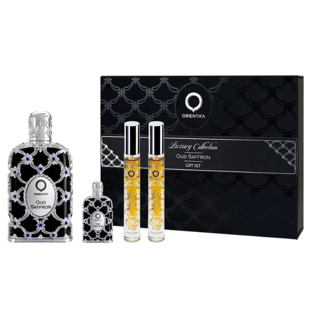 SET PERFUME ORIENTICA OUT SAFFRON 4 PIEZAS EDP 80ML