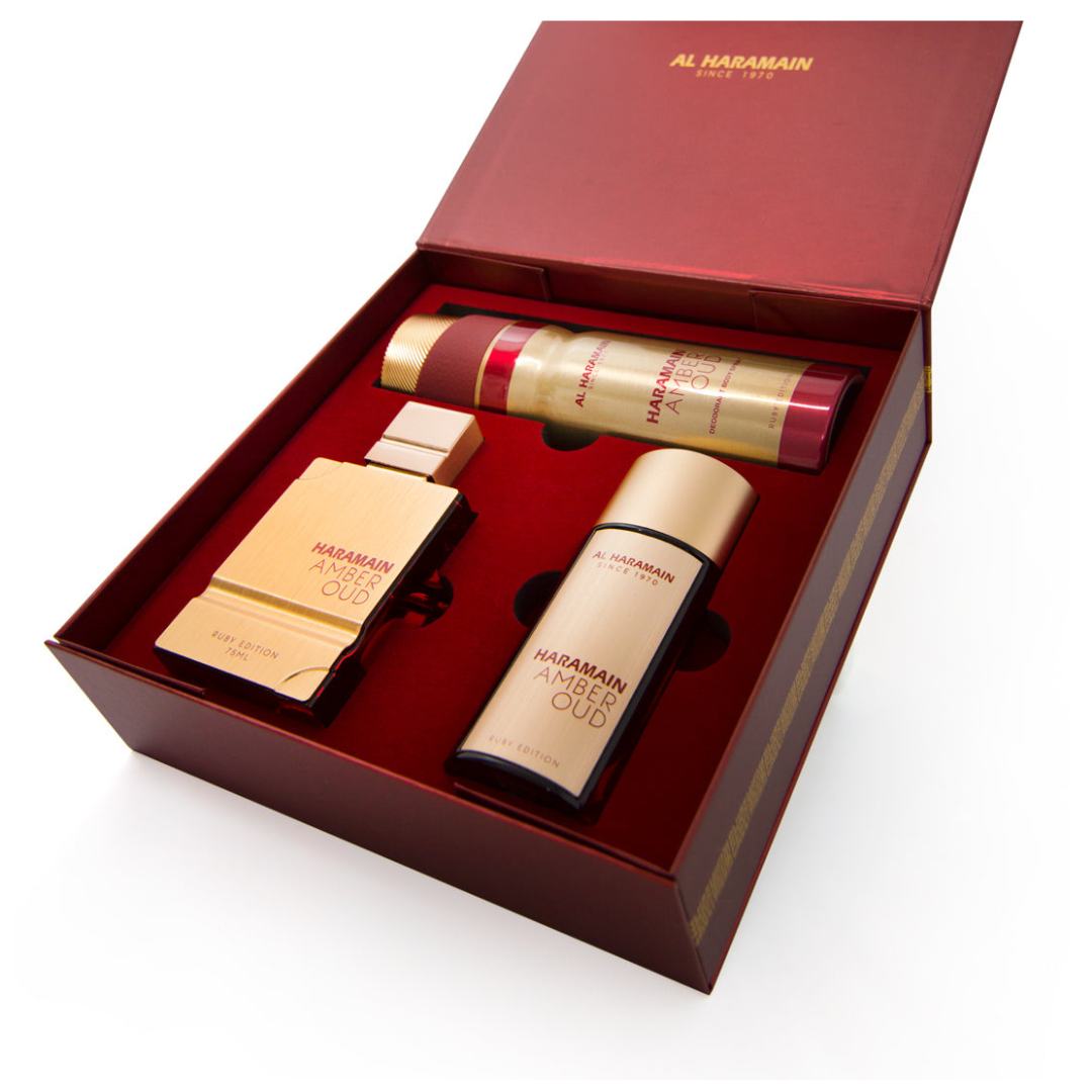 SET PERFUME AL HARAMAIN AMBER OUD RUBY E PZS EDP 75ML