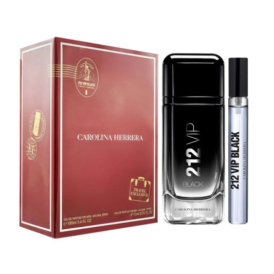 SET PERFUME CAROLINA HERRERA 212 VIP BLACK 100 ML -10ML