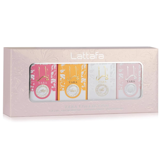 SET PERFUME LATTAFA YARA 4 PIEZAS MINI 5ML