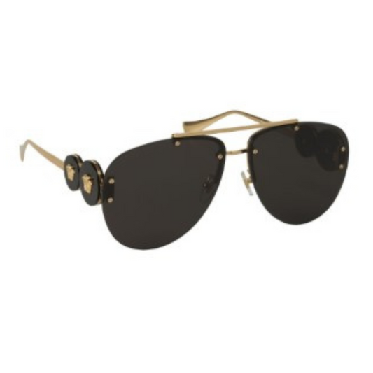 LENTES VERSACE VE2250 100287 NEW AVIATOR GOLD BLACK