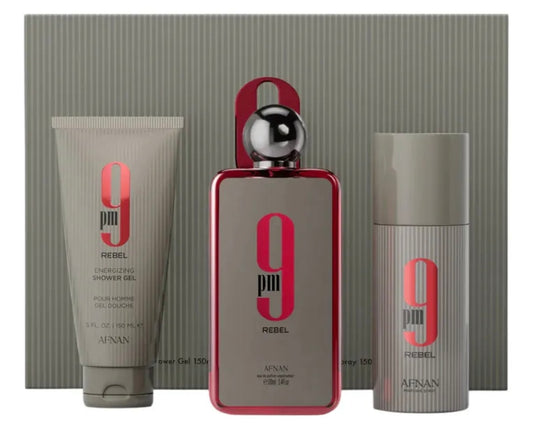 SET PERFUME AFNAN 9PM REBEL 3 PZS EDP 100ML