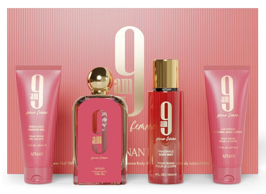 SET PERFUME AFNAN 4PC 9AM FEMME EDP 100ML