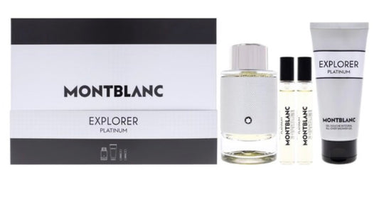 SET PERFUME MONT BLANC EXPRORER PLATINIUM 4 PIEZAS EDP 1000ML