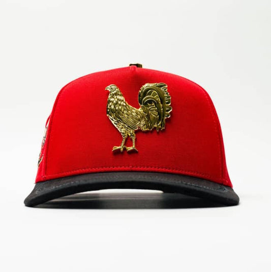 GORRA BIGG BOSS ROJA GALLO DORADO
