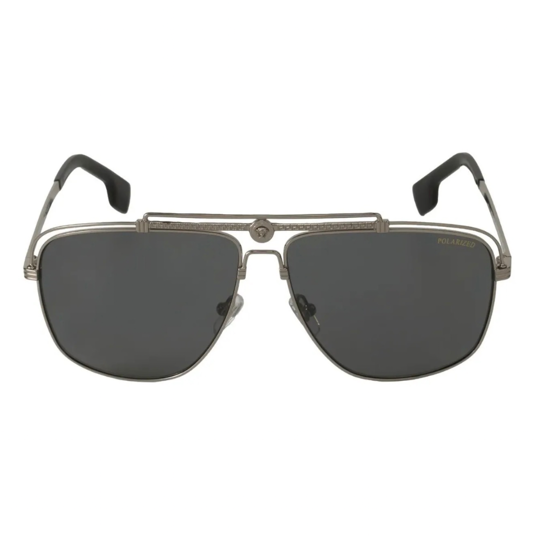 LENTES VERSACE VE2242 1001Z3 NEW AVIATOR GREY MIRROR POLARIZED
