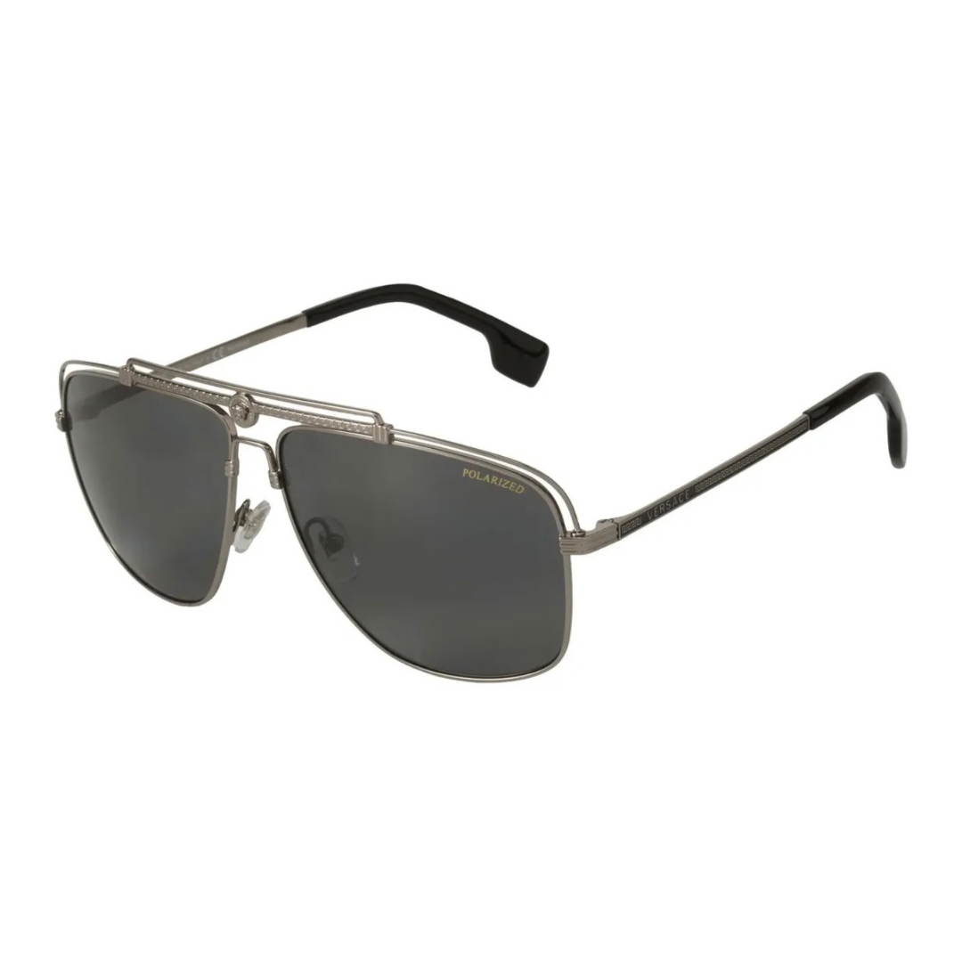 LENTES VERSACE VE2242 1001Z3 NEW AVIATOR GREY MIRROR POLARIZED