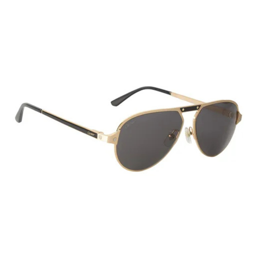 LENTES CARTIER CT0101S 001 AVIATOR DORADO NEGRO