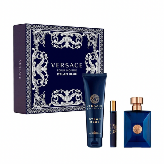 SET DE PERFUME VERSACE DYLAN BLUE 3 PIEZAS DE 100 ML