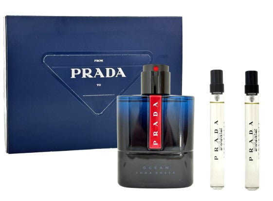 SET PERFUME PRADA LUNA ROSA OCEAN 3 PIEZAS EDT 100ML