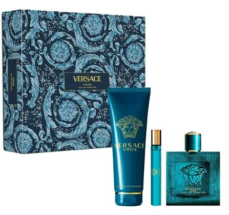 SET PERFUME VERSACE EROS 3 PIEZAS PARFUM 100ML